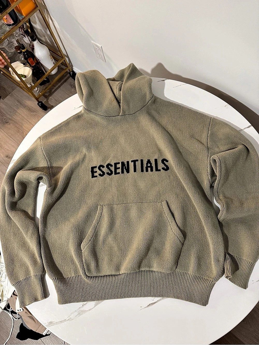 ESSENTIALS fear of god Knit Hoodie Size Medium green